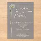 Classic Watercolor Wildflower Slate 70th Birthday アクリル招待状 (正面)