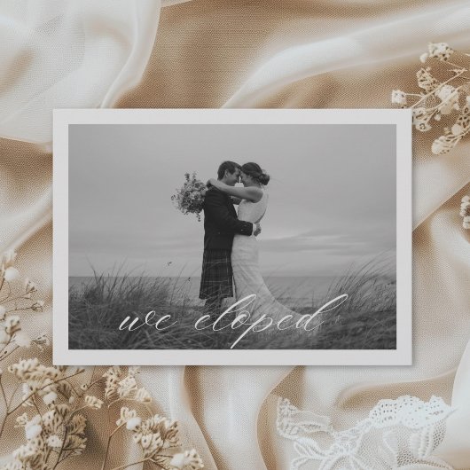 Classic We Eloped QR Code Elopement 案内状