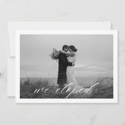 Classic We Eloped QR Code Elopement 案内状 (正面)