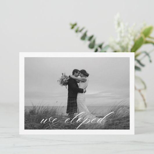 Classic We Eloped QR Code Elopement 案内状 (スタンド正面)