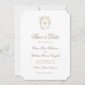 Classic Wedding Crest Save The Date Invitation 招待状 (正面)