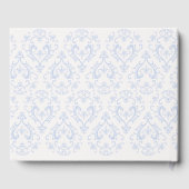 Classic Wedding Elegant Damask Pattern Light Blue ゲストブック (裏面)