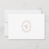 Classic Wedding Monogram Crest QR code RSVP Card (正面)