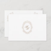 Classic Wedding Monogram Crest QR code RSVP Card (正面/裏面)