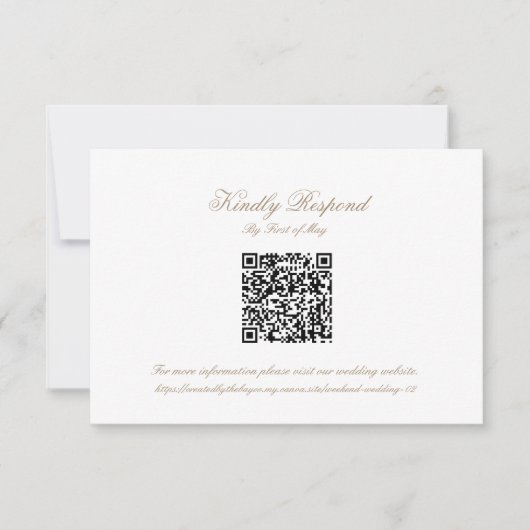Classic Wedding Monogram Crest QR code RSVP Card (正面)