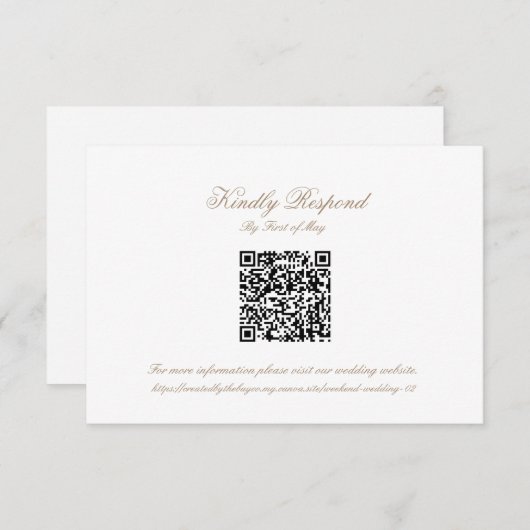 Classic Wedding Monogram Crest QR code RSVP Card (正面/裏面)