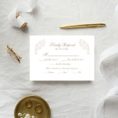 Classic Wedding Monogram Crest RSVP Card
