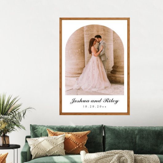 Classic Wedding Photo Poster with Arched Design ポスター