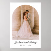 Classic Wedding Photo Poster with Arched Design ポスター (正面)