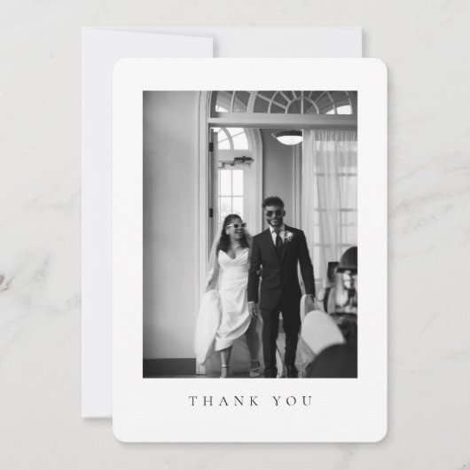 Classic Wedding Photo Rounded Thank You Card サンキューカード (正面)