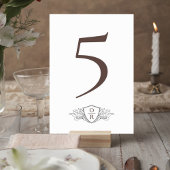 Classic Wedding Reception Table Number Card テーブルナンバー