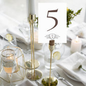 Classic Wedding Reception Table Number Card テーブルナンバー