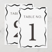 Classic Wedding Table Number – Elegant Black Borde 招待状 (正面/裏面)