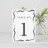 Classic Wedding Table Number – Elegant Black Borde 招待状 (スタンド正面)