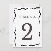 Classic Wedding Table Number – Elegant Black Borde 招待状 (裏面)