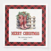 Classic Western Buffalo Check Xmas Party Napkins (正面)