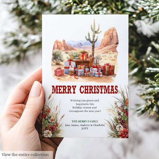 Classic Western Christmas greeting card design シーズンカード