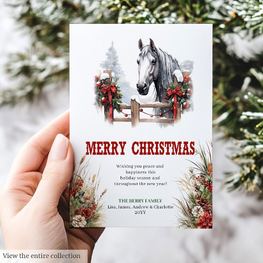 Classic Western Christmas greeting card design シーズンカード