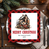 Classic Western Christmas Plaid Paper Napkins