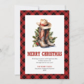 Classic Western Plaid Buffalo Xmas Greeting Card シーズンカード (正面)