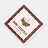 Classic Western Red Black Christmas Napkins (コーナー)