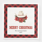 Classic Western Red Black Christmas Napkins (正面)