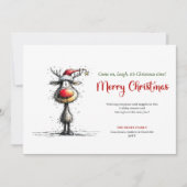 Classic Whimsical Reindeer Christmas Greeting シーズンカード (正面)