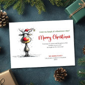 Classic Whimsical Reindeer Christmas Greeting シーズンカード