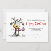Classic whimsical reindeer Christmas greeting card シーズンカード (正面)