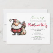 Classic whimsical Santa Christmas party invitation 招待状 (正面)