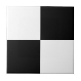 Classic White and Black Large Square Box Pattern タイル