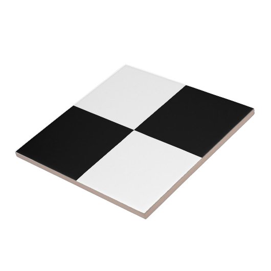 Classic White and Black Large Square Box Pattern タイル (側面)