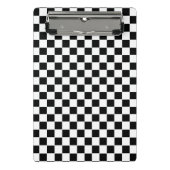 Classic White and Black Square Box Stylish Pattern ミニクリップボード (正面)