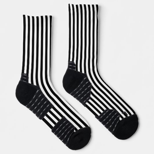 Classic White and Black Stripe Decorative ソックス (右)