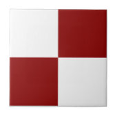 Classic White and Christmas Red Square Box Pattern タイル (正面)