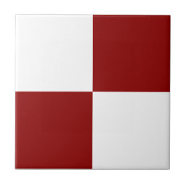 Classic White and Christmas Red Square Box Pattern タイル