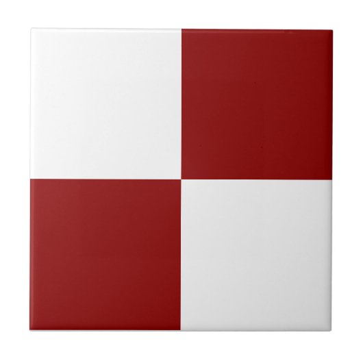 Classic White and Christmas Red Square Box Pattern タイル (正面)