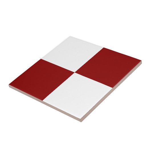 Classic White and Christmas Red Square Box Pattern タイル (側面)