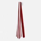 Classic White and Deep Red Striped Stylish ネクタイ (正面)