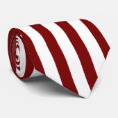 Classic White and Deep Red Striped Stylish ネクタイ (ロール)