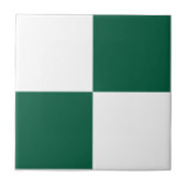 Classic White and Hunter Green Square Box Pattern タイル (正面)