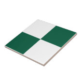 Classic White and Hunter Green Square Box Pattern タイル (側面)