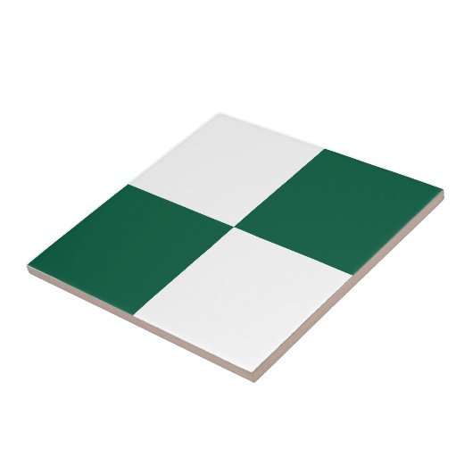 Classic White and Hunter Green Square Box Pattern タイル (側面)