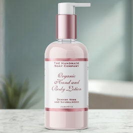 Classic White and Pink Foil Cosmetics Bottle Label 長方形シール