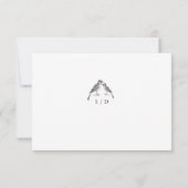 Classic White Black Floral Wedding  RSVP Card (裏面)