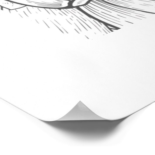 Classic White Black Floral Wedding Welcome  ポスター (角)