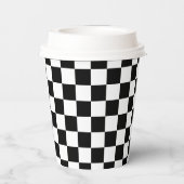 Classic White Black Square Pattern Paper Cups 紙コップ (裏面)