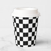 Classic White Black Square Pattern Paper Cups 紙コップ (右)