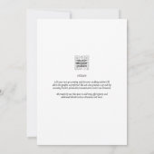 Classic White Elegant Print or Digital Wedding 招待状 (裏面)