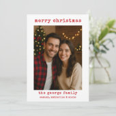 Classic White Festive Photo Collage Christmas Card (スタンド正面)